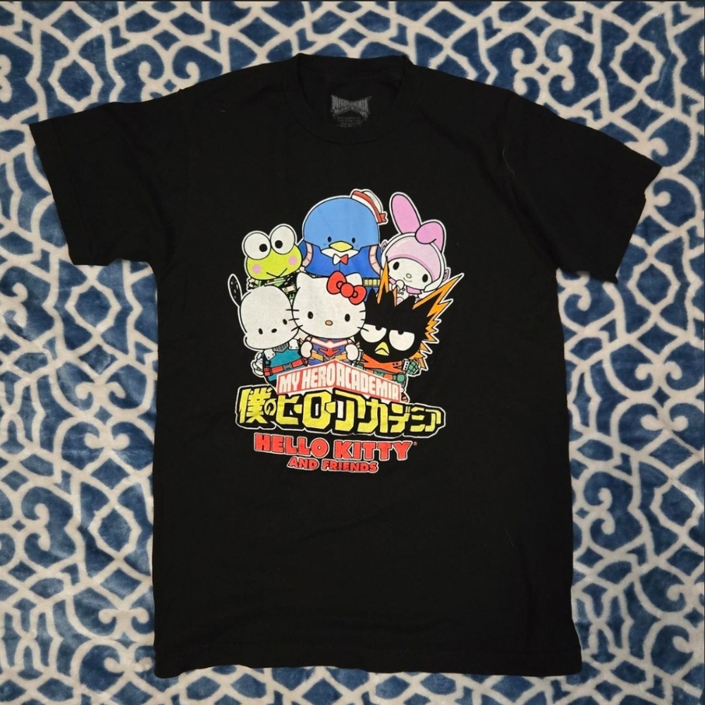 Black My Hero Academia x Hello Kitty T-Shirt